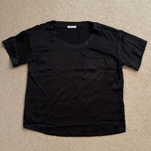 Ekouaer Black Silk Pajama Set | S